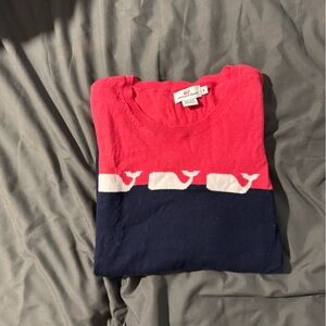 Vineyard Vines women’s ' pink and Blue Whale Sweater